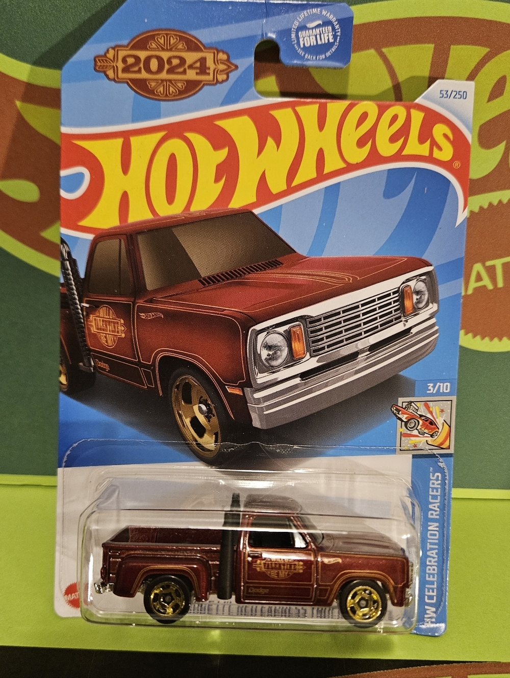 HotWheels Metallic Maroon '78 Dodge Li'l Red Express Pickup Truck Gold Wheels